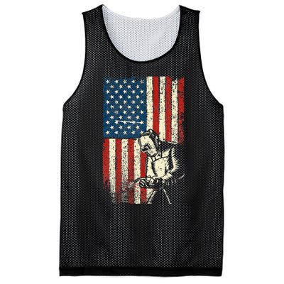 American Welder USA Flag Welding Construction Metalworking Mesh Reversible Basketball Jersey Tank