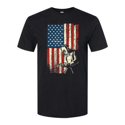 American Welder USA Flag Welding Construction Metalworking Softstyle® CVC T-Shirt