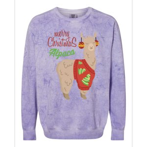 Alpaca With Ugly Christmas Colorblast Crewneck Sweatshirt