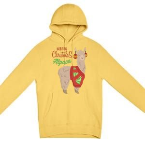 Alpaca With Ugly Christmas Premium Pullover Hoodie