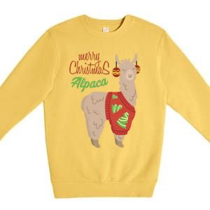 Alpaca With Ugly Christmas Premium Crewneck Sweatshirt