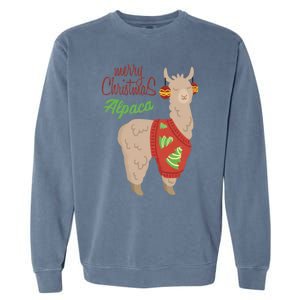 Alpaca With Ugly Christmas Garment-Dyed Sweatshirt