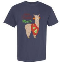 Alpaca With Ugly Christmas Garment-Dyed Heavyweight T-Shirt