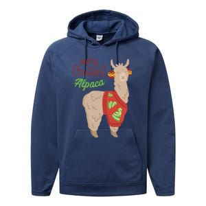 Alpaca With Ugly Christmas Performance Fleece Hoodie