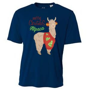 Alpaca With Ugly Christmas Cooling Performance Crew T-Shirt