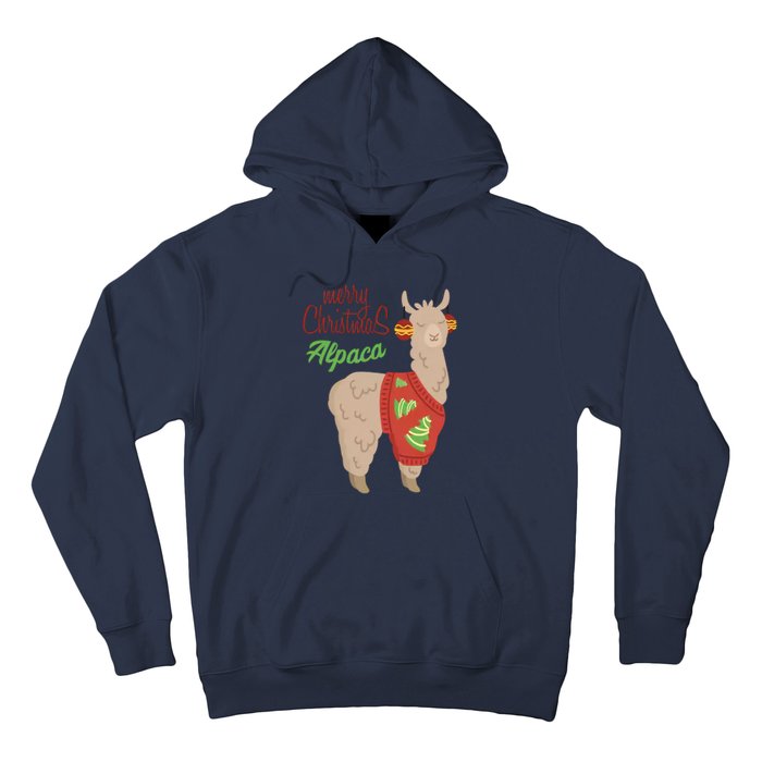 Alpaca With Ugly Christmas Hoodie