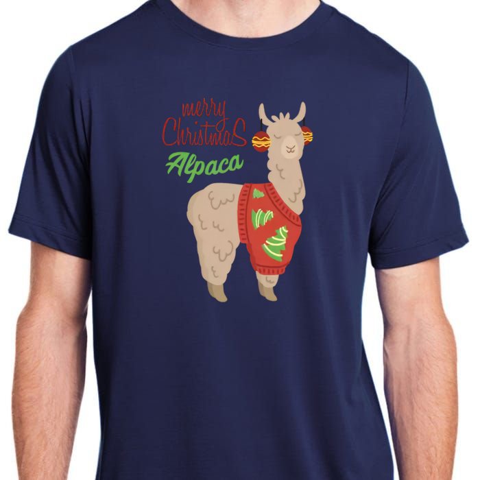 Alpaca With Ugly Christmas Adult ChromaSoft Performance T-Shirt