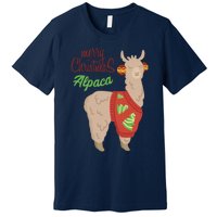 Alpaca With Ugly Christmas Premium T-Shirt