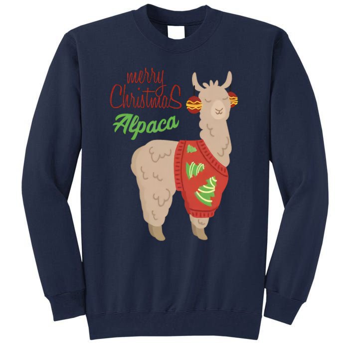 Alpaca With Ugly Christmas Tall Sweatshirt