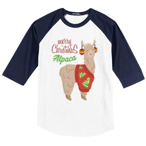 Alpaca With Ugly Christmas Baseball Sleeve Shirt