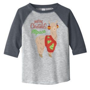 Alpaca With Ugly Christmas Toddler Fine Jersey T-Shirt