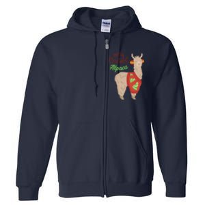 Alpaca With Ugly Christmas Full Zip Hoodie