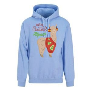 Alpaca With Ugly Christmas Unisex Surf Hoodie