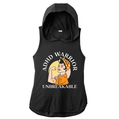 Adhd Warrior Unbreakable Embrace Neurodiversity Gift Ladies PosiCharge Tri-Blend Wicking Draft Hoodie Tank