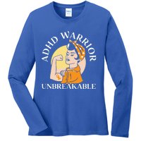 Adhd Warrior Unbreakable Embrace Neurodiversity Gift Ladies Long Sleeve Shirt