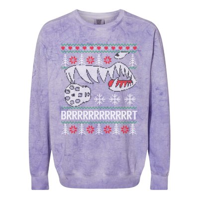 A10 Warthog Ugly Xmas Sweater Style Fighter Jet Usaf Gift Colorblast Crewneck Sweatshirt