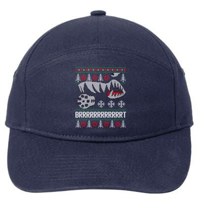 A10 Warthog Ugly Xmas Sweater Style Fighter Jet Usaf Gift 7-Panel Snapback Hat