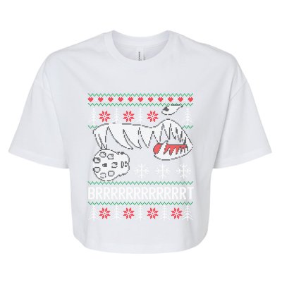 A10 Warthog Ugly Xmas Sweater Style Fighter Jet Usaf Gift Bella+Canvas Jersey Crop Tee