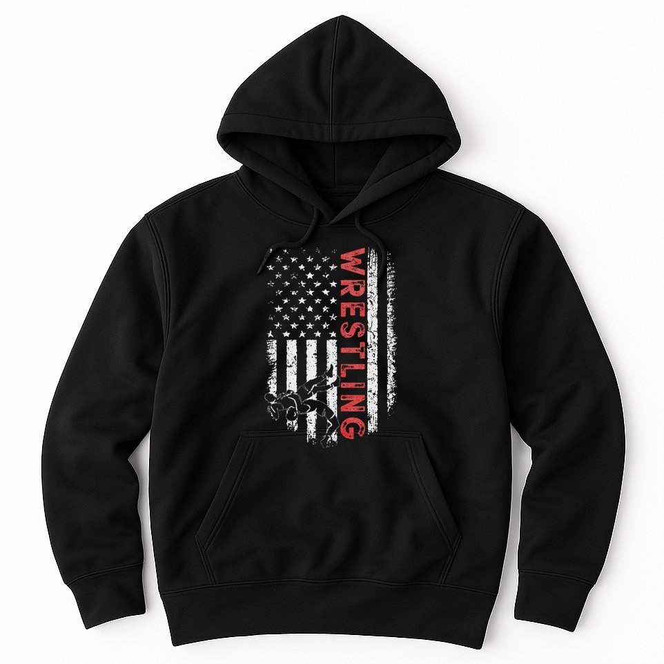American Wrestling US Flag Wrestling For Wresters Hoodie