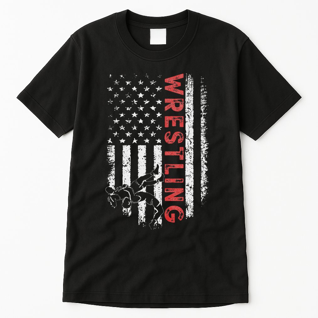 American Wrestling US Flag Wrestling For Wresters Tall T-Shirt