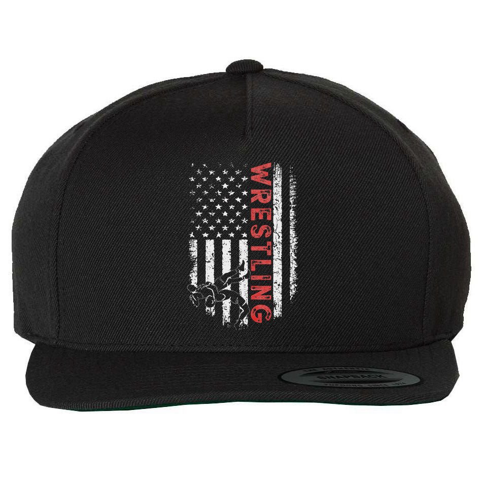 American Wrestling US Flag Wrestling For Wresters Wool Snapback Cap