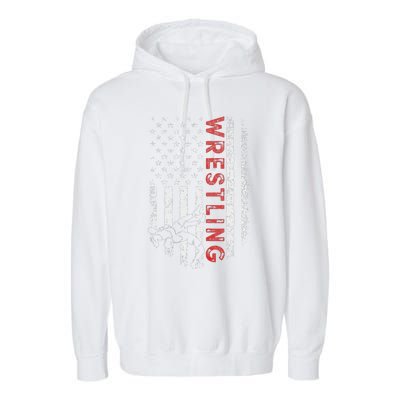 American Wrestling US Flag Wrestling For Wresters Garment-Dyed Fleece Hoodie