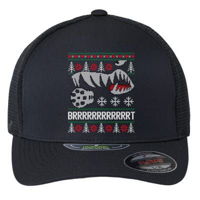 A10 Warthog Ugly Xmas Sweater Style Fighter Jet Usaf Gift Flexfit Unipanel Trucker Cap