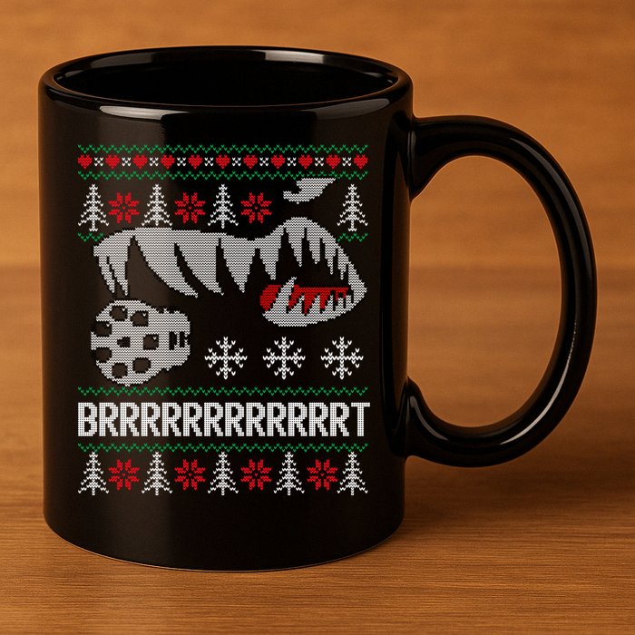 A10 Warthog Ugly Xmas Sweater Style Fighter Jet Usaf Gift 11oz C Handle Ceramic Mug
