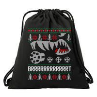 A10 Warthog Ugly Xmas Sweater Style Fighter Jet Usaf Gift Drawstring Bag