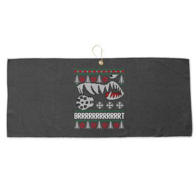 A10 Warthog Ugly Xmas Sweater Style Fighter Jet Usaf Gift Large Microfiber Waffle Golf Towel