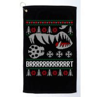 A10 Warthog Ugly Xmas Sweater Style Fighter Jet Usaf Gift Golf Towel