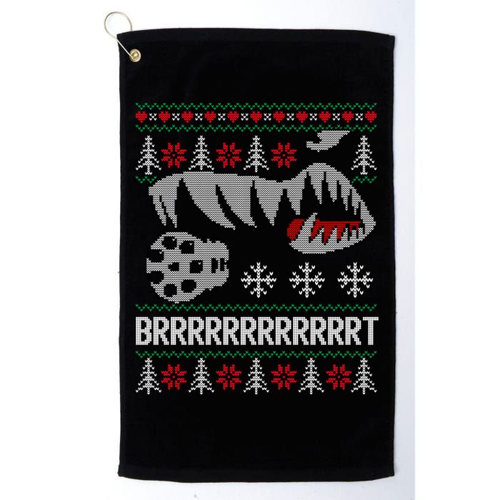 A10 Warthog Ugly Xmas Sweater Style Fighter Jet Usaf Gift Golf Towel