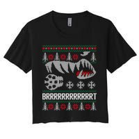 A10 Warthog Ugly Xmas Sweater Style Fighter Jet Usaf Gift Women's Crop Top Tee