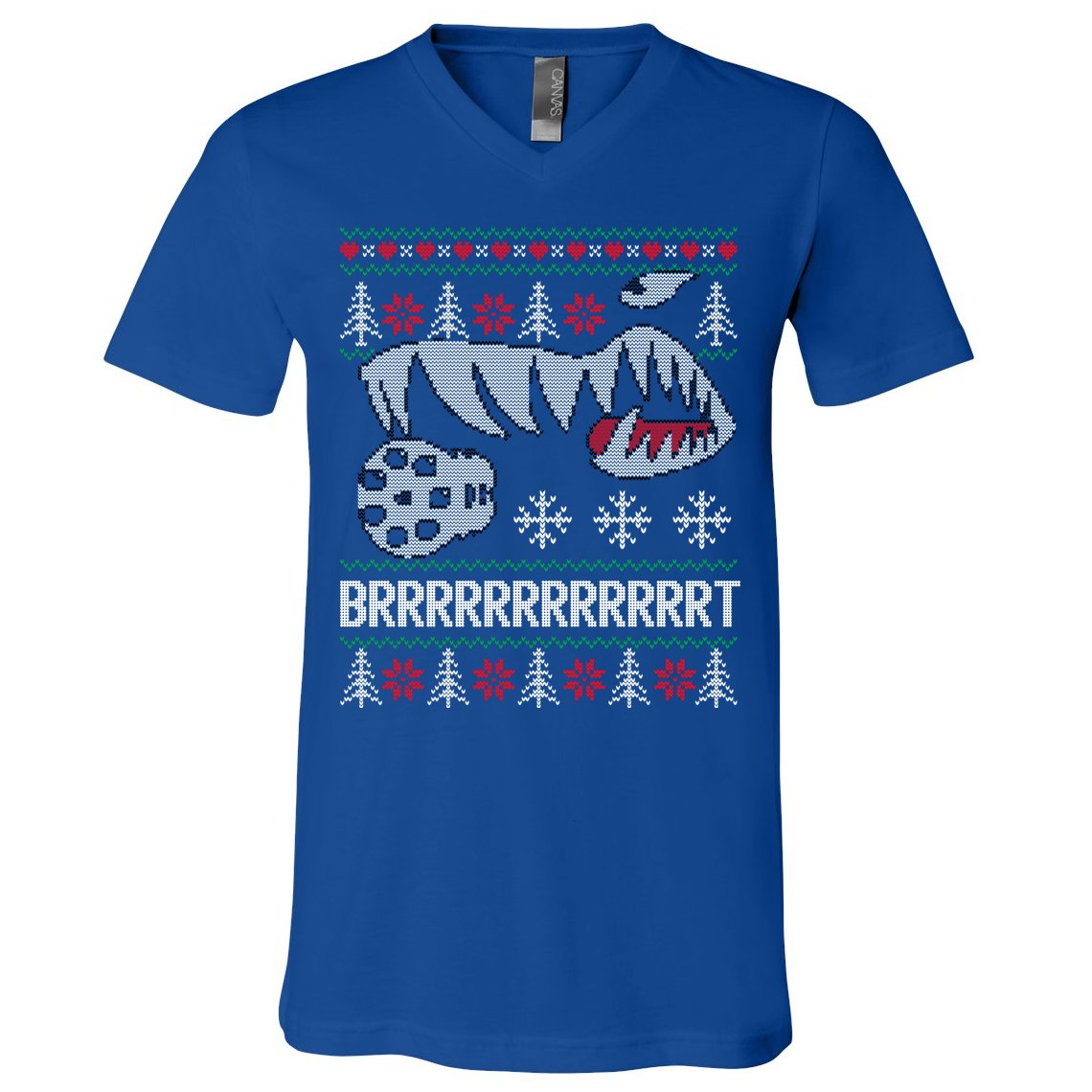 A10 Warthog Ugly Xmas Sweater Style Fighter Jet Usaf Gift V-Neck T-Shirt