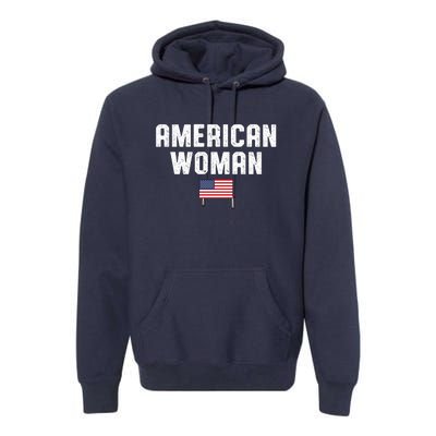 American Woman USA Flag Premium Hoodie