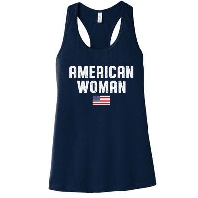 American Woman USA Flag Women's Racerback Tank