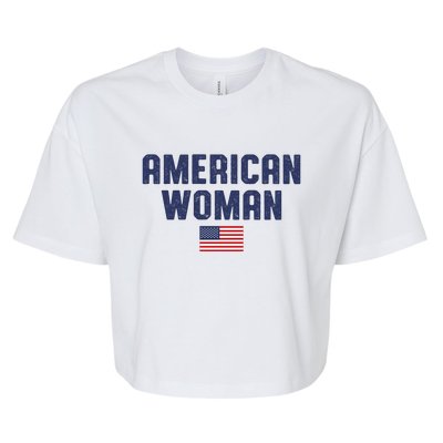 American Woman USA Flag Bella+Canvas Jersey Crop Tee