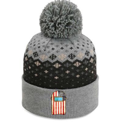 American Welder | US Flag Welding Hood Gift The Baniff Cuffed Pom Beanie