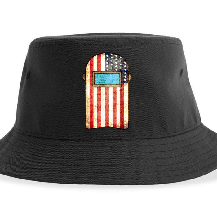 American Welder | US Flag Welding Hood Gift Sustainable Bucket Hat