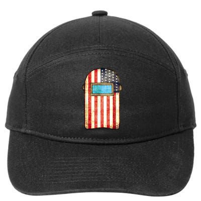 American Welder | US Flag Welding Hood Gift 7-Panel Snapback Hat