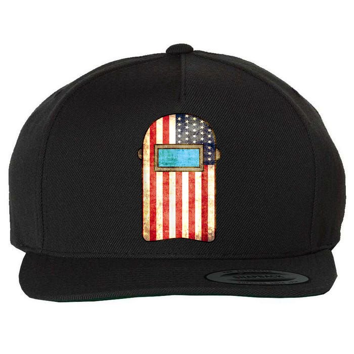 American Welder | US Flag Welding Hood Gift Wool Snapback Cap