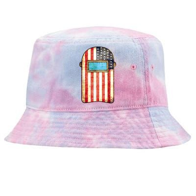 American Welder | US Flag Welding Hood Gift Tie-Dyed Bucket Hat