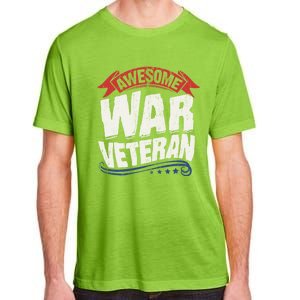 Awesome War Veteran Gift Retro America Flag Gift Veteran's Day Gift Adult ChromaSoft Performance T-Shirt