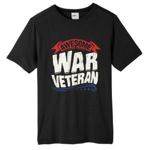 Awesome War Veteran Gift Retro America Flag Gift Veteran's Day Gift Tall Fusion ChromaSoft Performance T-Shirt