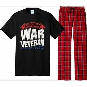 Awesome War Veteran Gift Retro America Flag Gift Veteran's Day Gift Pajama Set