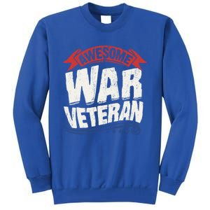 Awesome War Veteran Gift Retro America Flag Gift Veteran's Day Gift Tall Sweatshirt