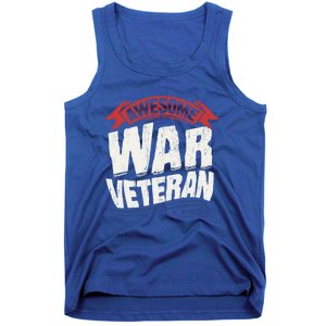 Awesome War Veteran Gift Retro America Flag Gift Veteran's Day Gift Tank Top