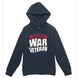 Awesome War Veteran Gift Retro America Flag Gift Veteran's Day Gift Urban Pullover Hoodie