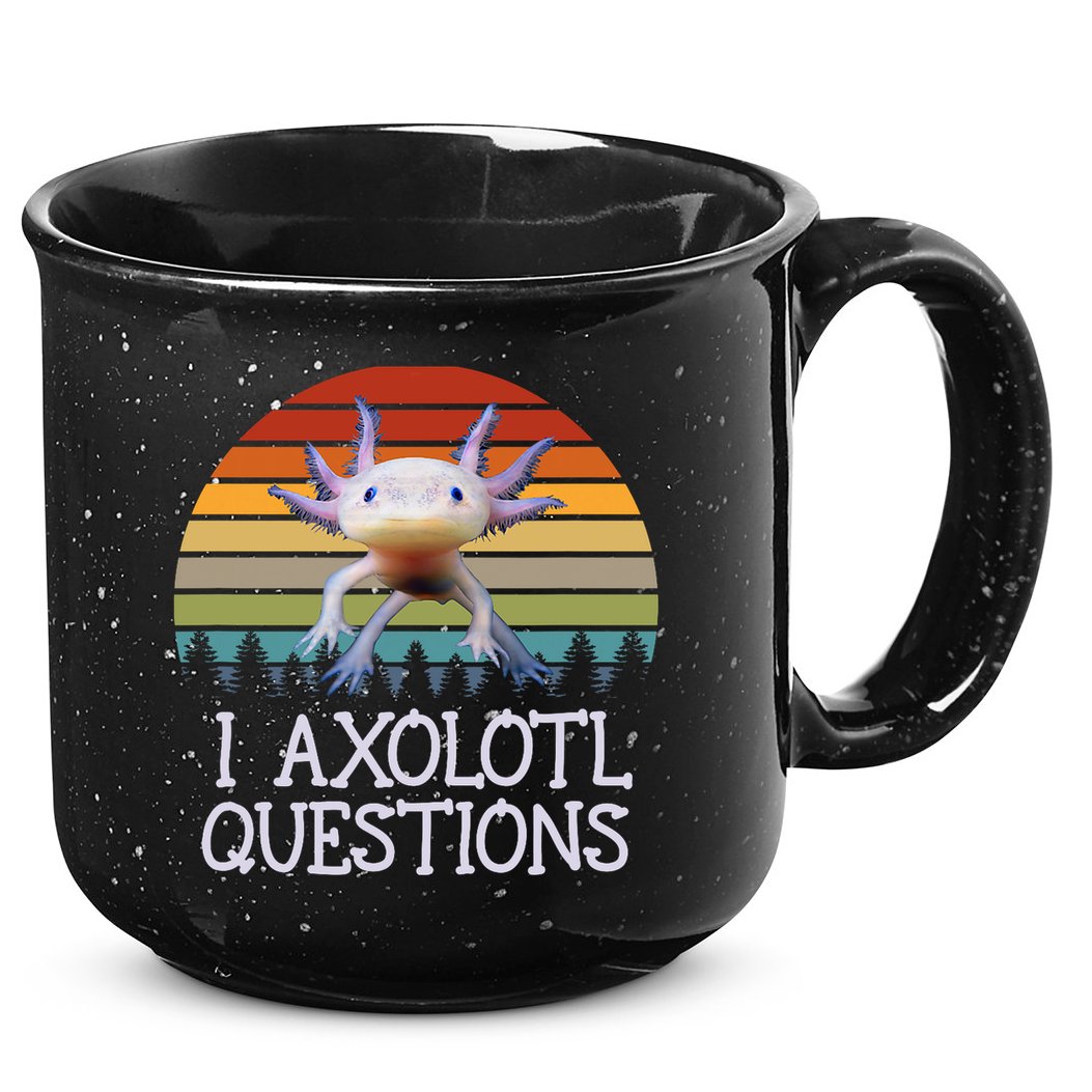 Axolotl Women  Vintage Gifts Funny Cute Axolotl 15oz Campfire Ceramic Mug