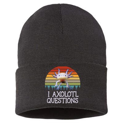 Axolotl Women  Vintage Gifts Funny Cute Axolotl Sustainable Knit Beanie
